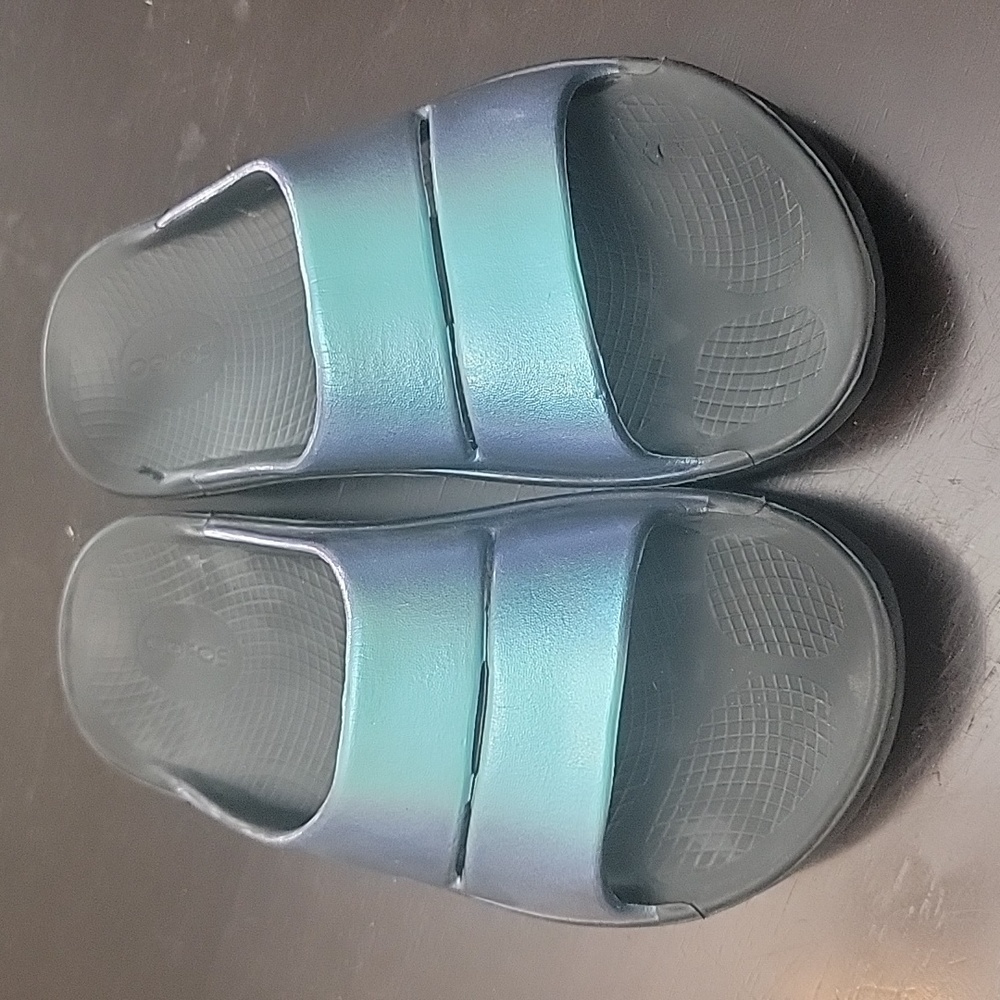OOFOS women's OOAHH Luxe Slide Sandal - Atlantis